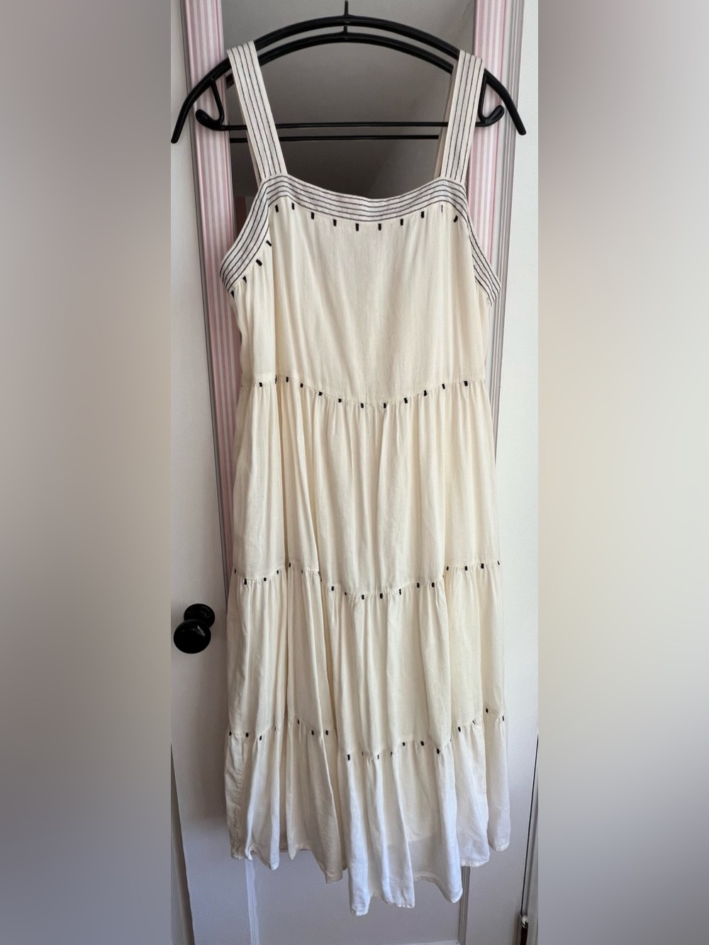 Old Navy Cream Maxi Dress with Black Trim